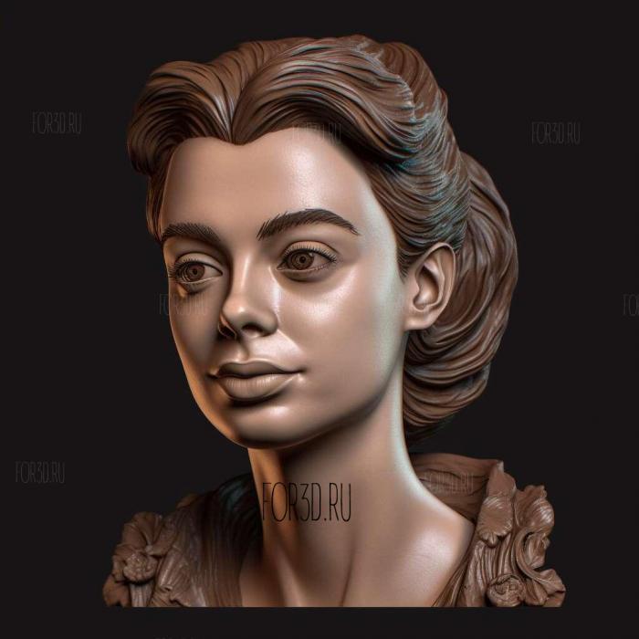 Anne Hathaway 3 stl model for CNC